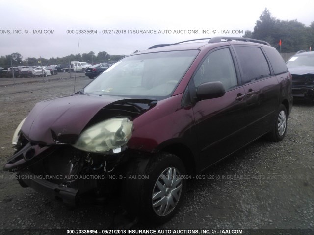 5TDZA23CX6S482181 - 2006 TOYOTA SIENNA CE/LE RED photo 2