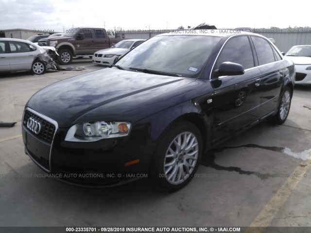 WAUDF78E08A163534 - 2008 AUDI A4 2.0T QUATTRO BLUE photo 2