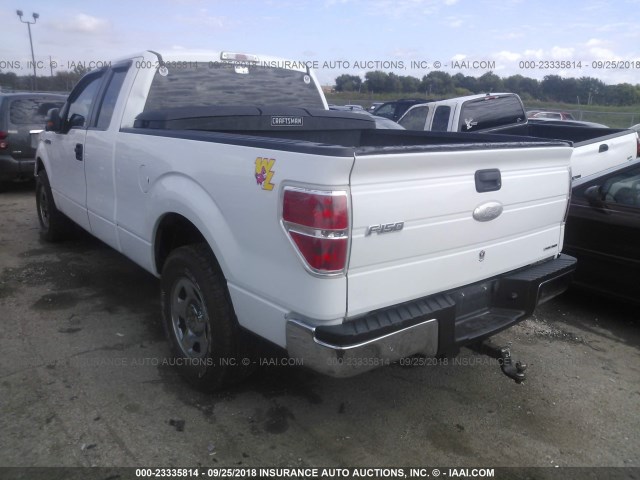 1FTFX1CF9BFC86801 - 2011 FORD F150 SUPER CAB WHITE photo 3