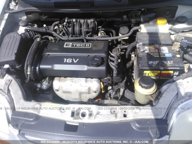 KL1TD56666B661868 - 2006 CHEVROLET AVEO LS SILVER photo 10