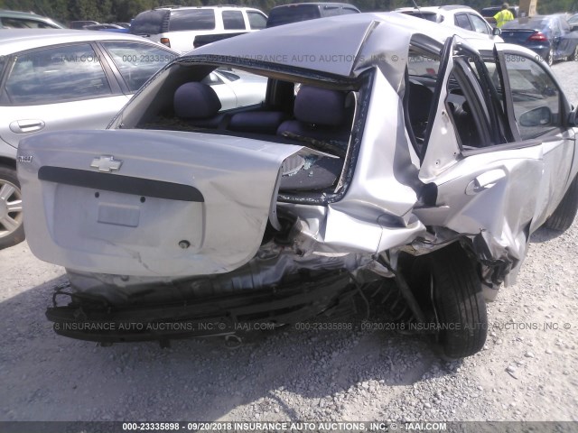 KL1TD56666B661868 - 2006 CHEVROLET AVEO LS SILVER photo 6