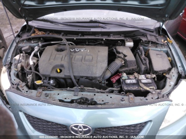JTDBL40E799083079 - 2009 TOYOTA COROLLA LE/XLE GREEN photo 10