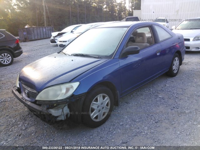 1HGEM22124L061089 - 2004 HONDA CIVIC DX VP BLUE photo 2