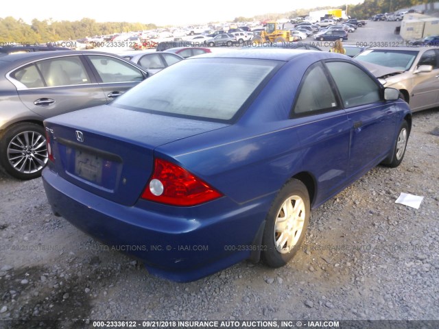 1HGEM22124L061089 - 2004 HONDA CIVIC DX VP BLUE photo 4