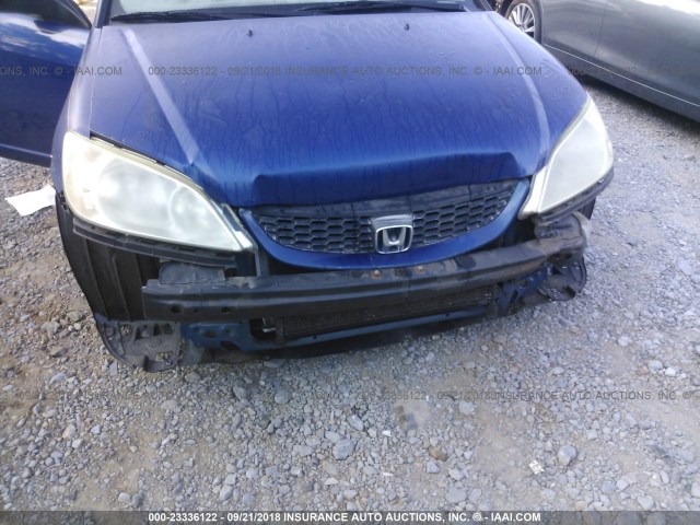 1HGEM22124L061089 - 2004 HONDA CIVIC DX VP BLUE photo 6