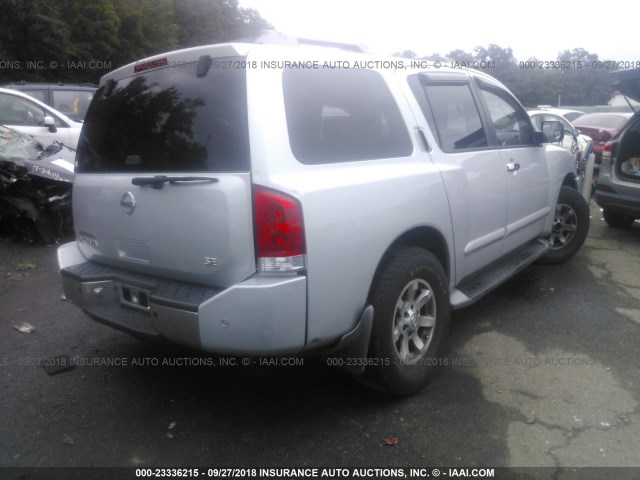 5N1AA08A04N706999 - 2004 NISSAN ARMADA SE/LE SILVER photo 4