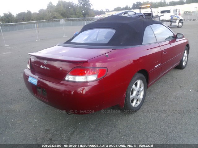 2T1FF22PX1C839272 - 2001 TOYOTA CAMRY SOLARA SE/SLE წითელი ფოტო 4