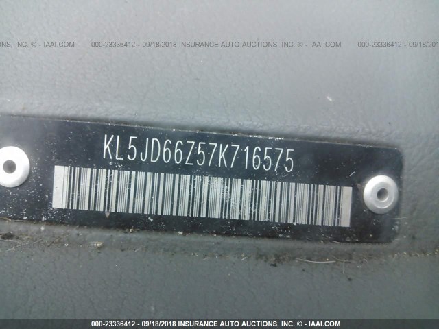 KL5JD66Z57K716575 - 2007 SUZUKI RENO CONVENIENCE BLUE photo 9