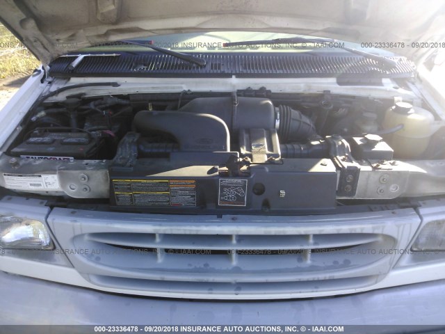 1FTRE1429XHA07597 - 1999 FORD ECONOLINE E150 VAN WHITE photo 10