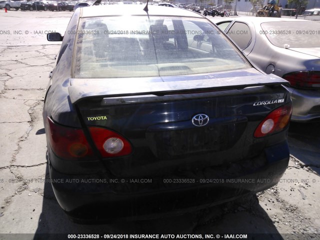 JTDBR38E930017268 - 2003 TOYOTA COROLLA CE/LE BLUE photo 6