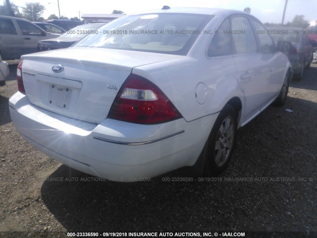 1FAHP24167G138193 - 2007 FORD FIVE HUNDRED SEL WHITE photo 4