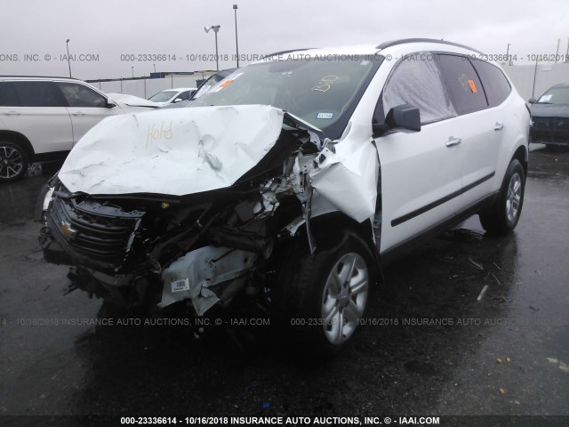 1GNKRFKD0HJ100839 - 2017 CHEVROLET TRAVERSE LS WHITE photo 2