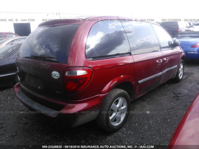 1D4GP45R56B742063 - 2006 DODGE CARAVAN SXT RED photo 4