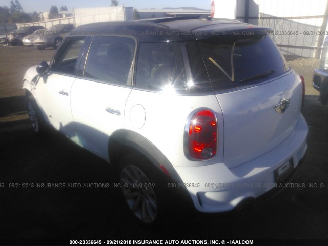 WMWZC5C57CWL63848 - 2012 MINI COOPER S COUNTRYMAN WHITE photo 3