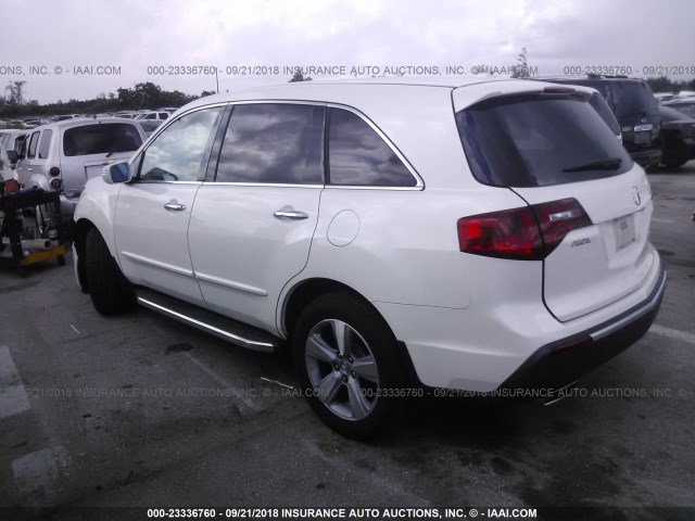 2HNYD2H43DH513779 - 2013 ACURA MDX TECHNOLOGY WHITE photo 3