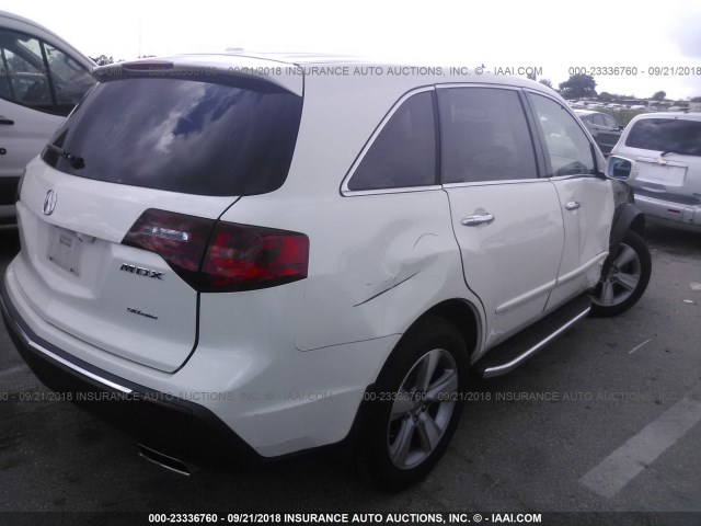 2HNYD2H43DH513779 - 2013 ACURA MDX TECHNOLOGY WHITE photo 4