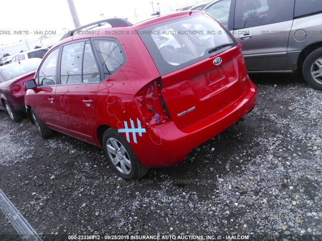 KNAFG529697275937 - 2009 KIA RONDO LX/EX RED photo 3