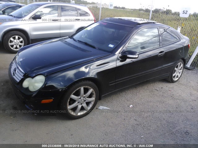 WDBRN40J65A690121 - 2005 MERCEDES-BENZ C 230K SPORT COUPE BLACK photo 2