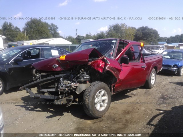 1N6DD26S51C357830 - 2001 NISSAN FRONTIER KING CAB XE RED photo 2