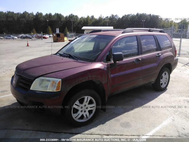 4A4MM21S34E004983 - 2004 MITSUBISHI ENDEAVOR LS MAROON photo 2