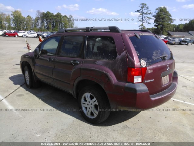 4A4MM21S34E004983 - 2004 MITSUBISHI ENDEAVOR LS MAROON photo 3