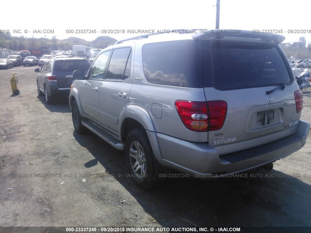 5TDBT48A24S210378 - 2004 TOYOTA SEQUOIA LIMITED SILVER photo 3