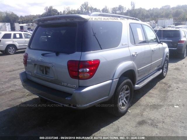 5TDBT48A24S210378 - 2004 TOYOTA SEQUOIA LIMITED SILVER photo 4
