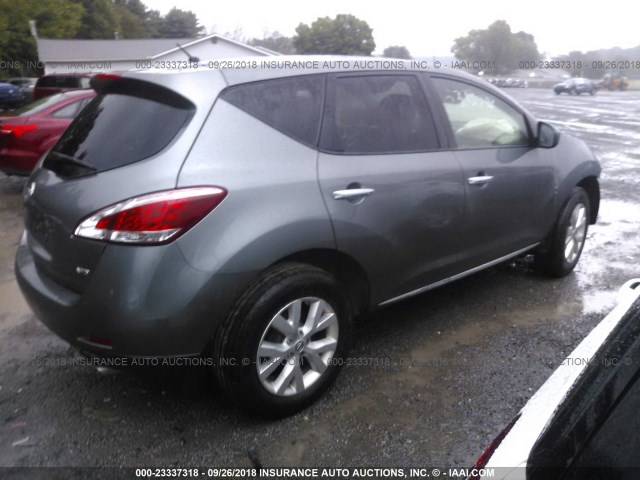 JN8AZ1MW4EW517003 - 2014 NISSAN Murano S/SL/SV/LE SILVER photo 4