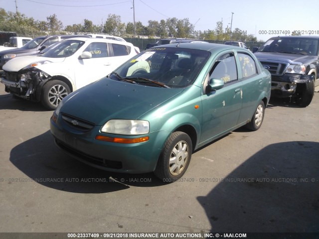 KL1TJ52624B172265 - 2004 CHEVROLET AVEO LS GREEN photo 2