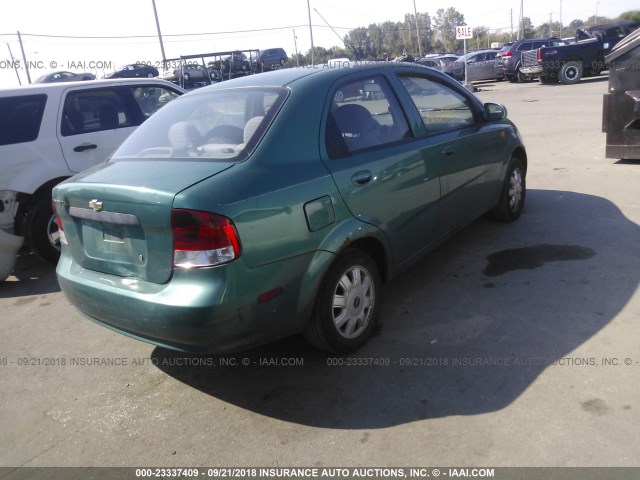 KL1TJ52624B172265 - 2004 CHEVROLET AVEO LS GREEN photo 4