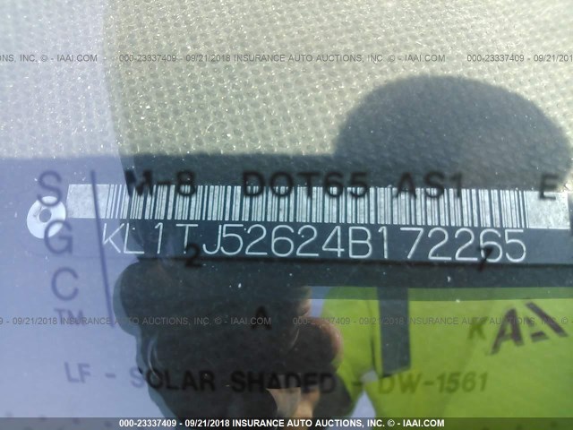 KL1TJ52624B172265 - 2004 CHEVROLET AVEO LS GREEN photo 9