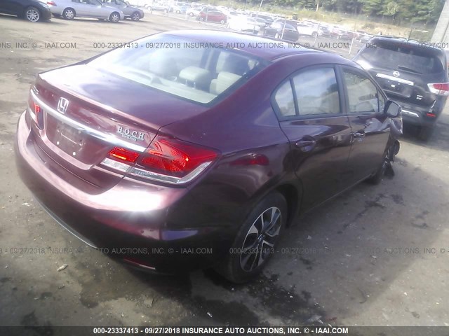 2HGFB2F94DH555400 - 2013 HONDA CIVIC EXL RED photo 4