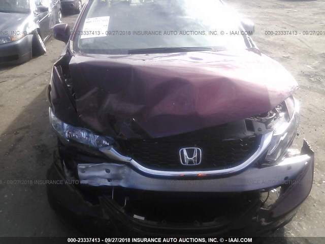 2HGFB2F94DH555400 - 2013 HONDA CIVIC EXL RED photo 6