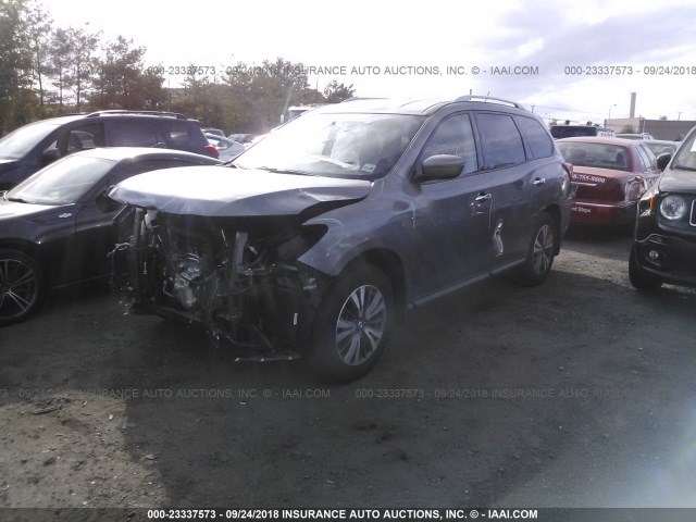5N1DR2MM5HC911320 - 2017 NISSAN PATHFINDER S/SV/SL/PLATINUM GRAY photo 2