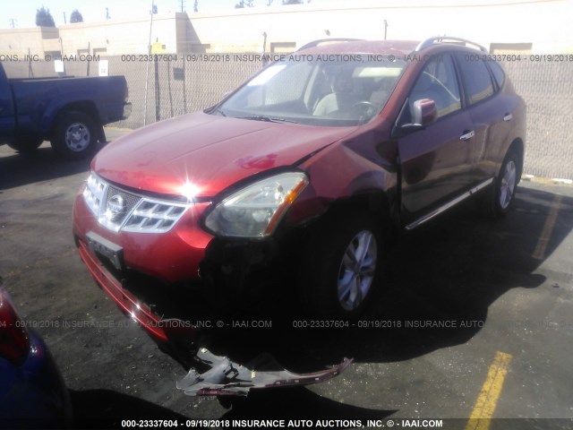 JN8AS5MT3CW253108 - 2012 NISSAN ROGUE S/SV RED photo 2