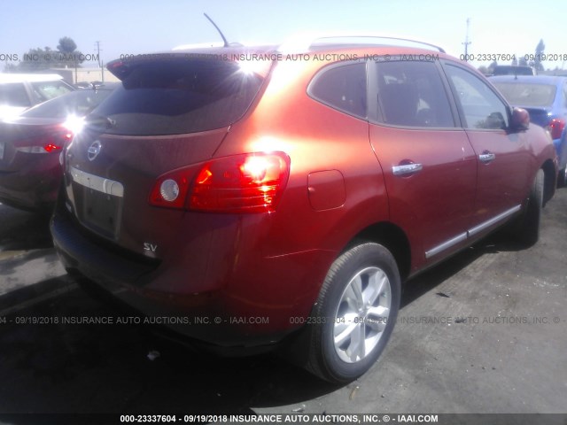 JN8AS5MT3CW253108 - 2012 NISSAN ROGUE S/SV RED photo 4
