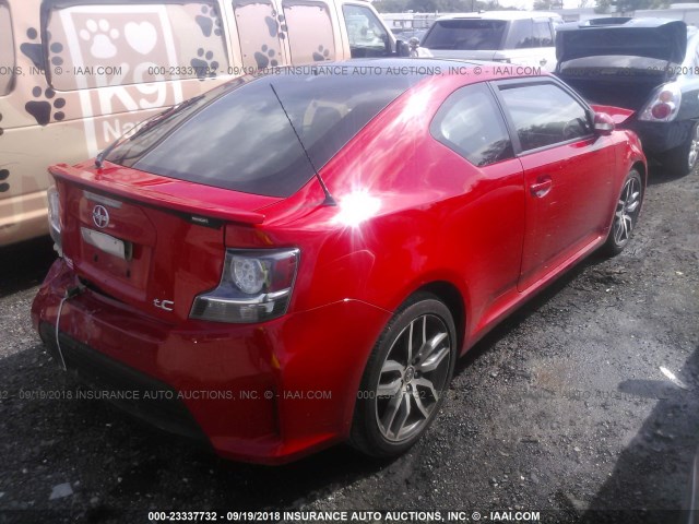 JTKJF5C75E3086980 - 2014 TOYOTA SCION TC 红色 照片 4