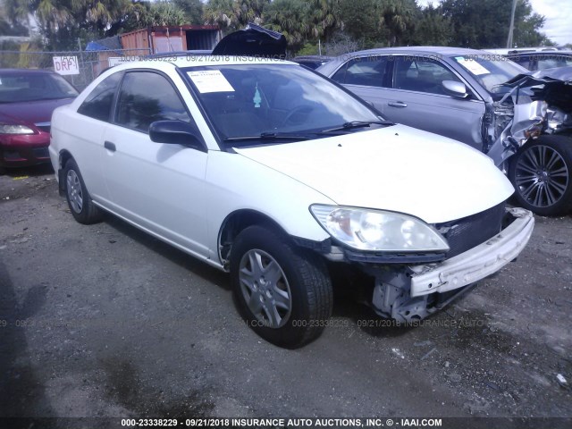 1HGEM22175L025593 - 2005 HONDA CIVIC DX VP WHITE photo 1