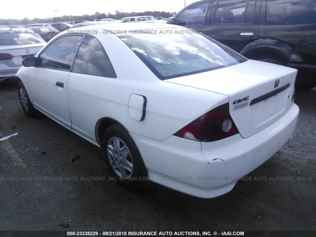 1HGEM22175L025593 - 2005 HONDA CIVIC DX VP WHITE photo 3