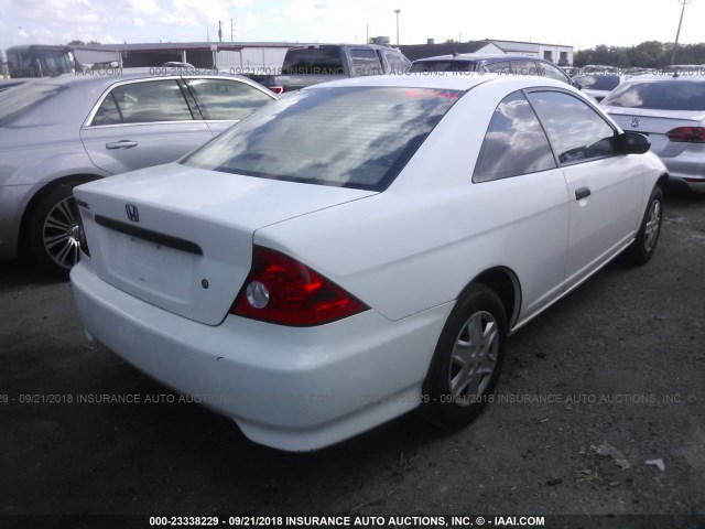 1HGEM22175L025593 - 2005 HONDA CIVIC DX VP WHITE photo 4
