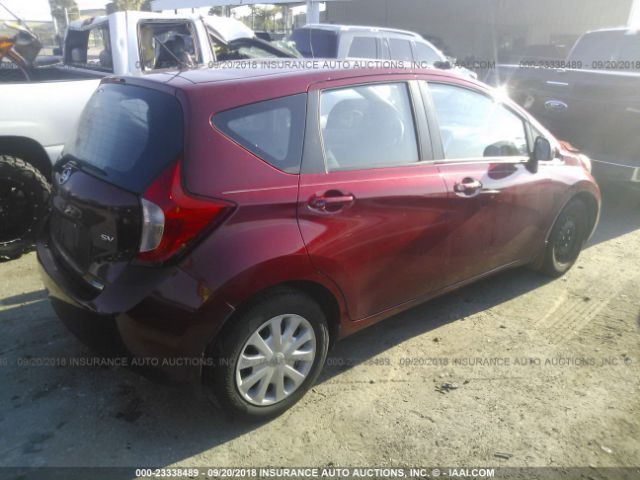3N1CE2CP5EL380338 - 2014 NISSAN VERSA NOTE S/S PLUS/SV/SL RED photo 4