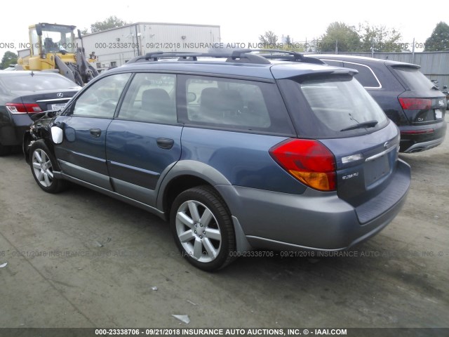 4S4BP61C667347151 - 2006 SUBARU LEGACY OUTBACK 2.5I BLUE photo 3