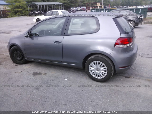 WVWAB7AJ3DW016193 - 2013 VOLKSWAGEN GOLF GRAY photo 3