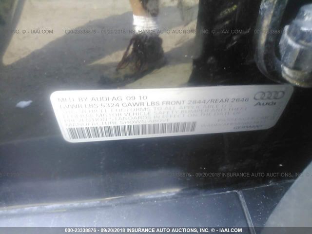 WAUBVAFB5BN023933 - 2011 AUDI A6 PRESTIGE 黑色 照片 9