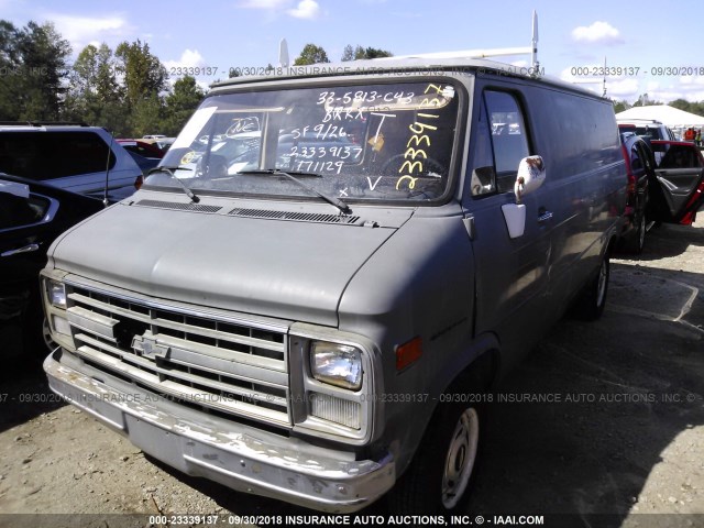 1GCDG15HXG7171129 - 1986 CHEVROLET VAN G10 GRAY photo 2