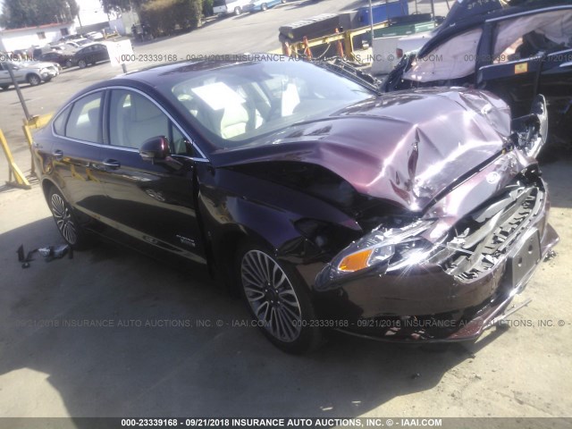 3FA6P0SU8HR329309 - 2017 FORD FUSION TITANIUM PHEV BURGUNDY photo 1