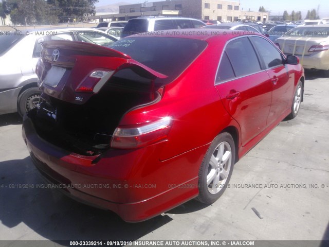 4T1BE46K87U158563 - 2007 TOYOTA CAMRY NEW GENERAT CE/LE/XLE/SE RED photo 4