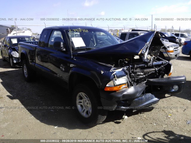 1D7HG32NX4S747534 - 2004 DODGE DAKOTA SPORT BLUE photo 1