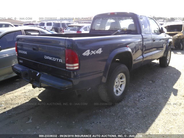 1D7HG32NX4S747534 - 2004 DODGE DAKOTA SPORT BLUE photo 4