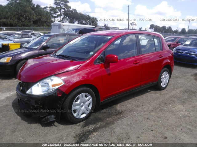 3N1BC1CP8BL390109 - 2011 NISSAN VERSA S/SL RED photo 2